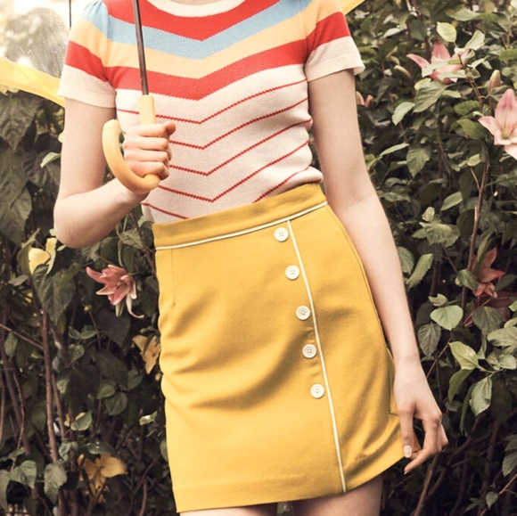 Modcloth Dresses & Skirts - Modcloth yellow pencil skirt M